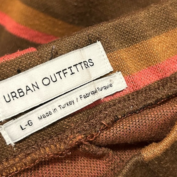 URBAN OUTFITTERS Brown/Multi Striped Naomi Knit Flare Pants L - Picture 12 of 15